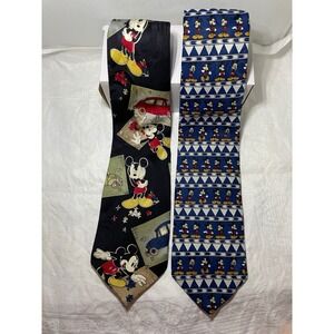Disney Mickey Mouse Silk & Polyester Necktie Bundle Set, Classic Character